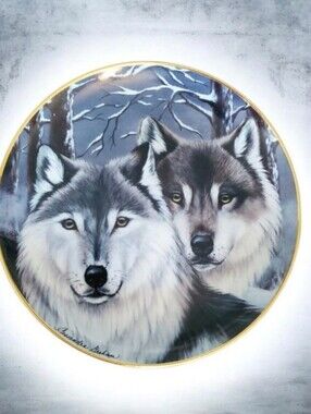 Eyes of Winter Porcelain Plate by Cassandra Graham The Franklin Mint
